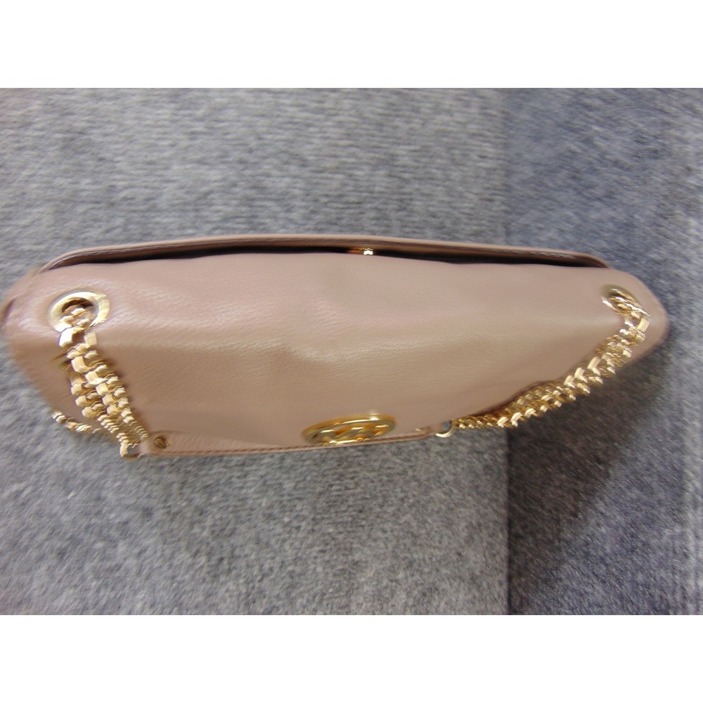Michael Kors Fulton Large Flap Crossbody Bag Tan Pebbled Leather Chain - Picture 9 of 16
